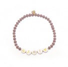 VALGFRI TEKST armbånd, elastisk strikk, lilla  thumbnail