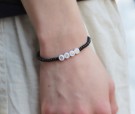 Valgfri tekst armbånd (svart, elastisk strikk) thumbnail