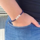 VALGFRI TEKST armbånd, elastisk strikk, marineblå thumbnail
