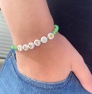 VALGFRI TEKST armbånd, elastisk strikk, grønn thumbnail