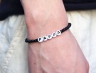 Valgfri tekst armbånd (svart, elastisk strikk) thumbnail