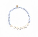 VALGFRI TEKST armbånd, elastisk strikk, lyseblå  thumbnail