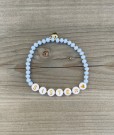 VALGFRI TEKST armbånd, elastisk strikk, lyseblå thumbnail