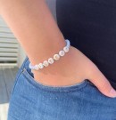 VALGFRI TEKST armbånd, elastisk strikk, lyseblå thumbnail