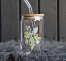 Flower glasskopp med bambuslokk thumbnail
