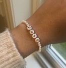 Valgfri tekst armbånd (hvit, elastisk strikk)  thumbnail