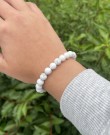 Hvit marmor armbånd (strikk) thumbnail