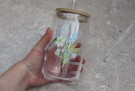 Flower glasskopp med bambuslokk thumbnail