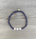 VALGFRI TEKST armbånd, elastisk strikk, marineblå thumbnail