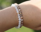 Beige glassperler armbånd (strikk) thumbnail