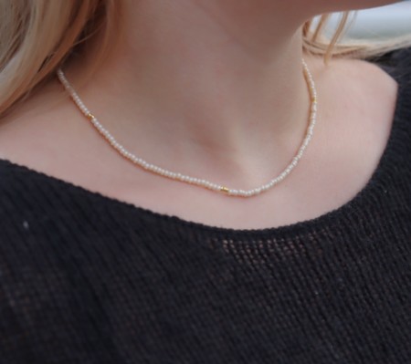 Champagne beaded halskjede
