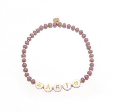 VALGFRI TEKST armbånd, elastisk strikk, lilla
