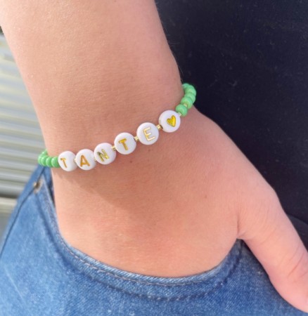 VALGFRI TEKST armbånd, elastisk strikk, grønn
