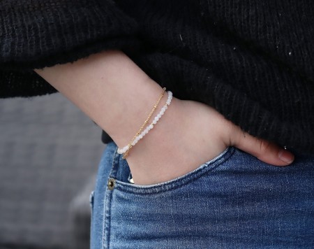 Månesten armbånd med lås