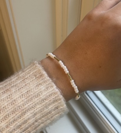 White dreams armbånd, elastisk strikk