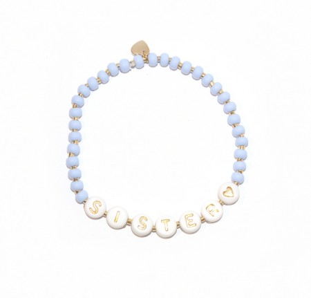 VALGFRI TEKST armbånd, elastisk strikk, lyseblå