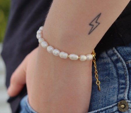 Ferskvannsperle armbånd