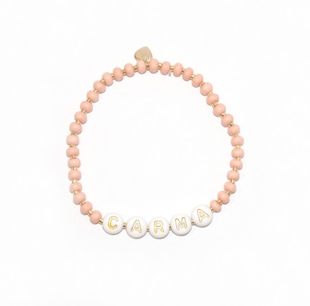 Valgfri tekst armbånd (rosa, elastisk strikk)