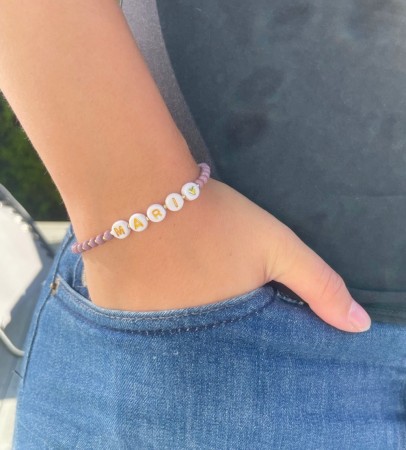 VALGFRI TEKST armbånd, elastisk strikk, lilla