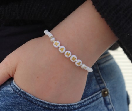 Design ditt eget armbånd (Hvit, lås med forlenger)